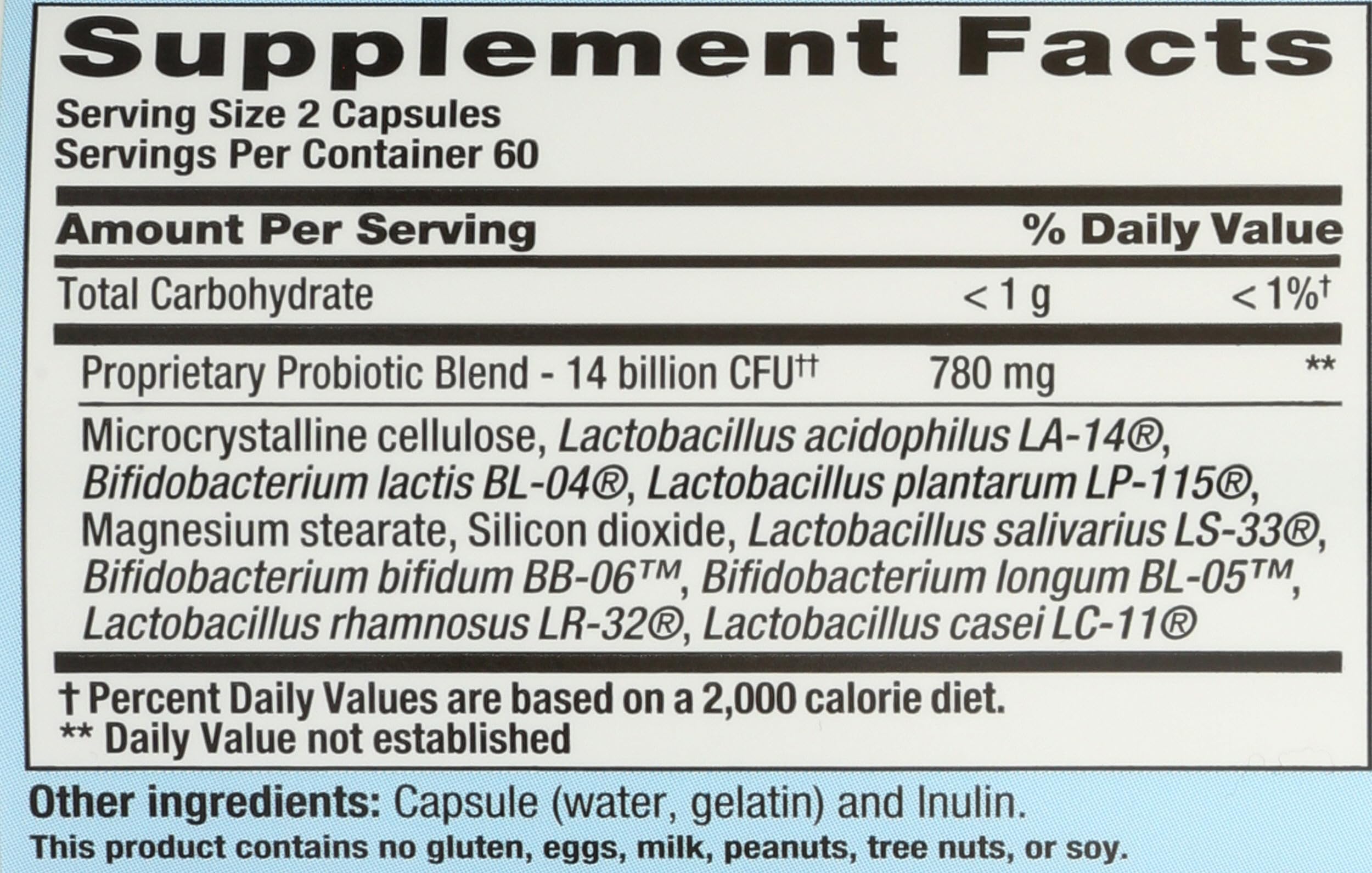Nutrition Now PB8 Acidophilus Probiotic 120 Capsules side view with label