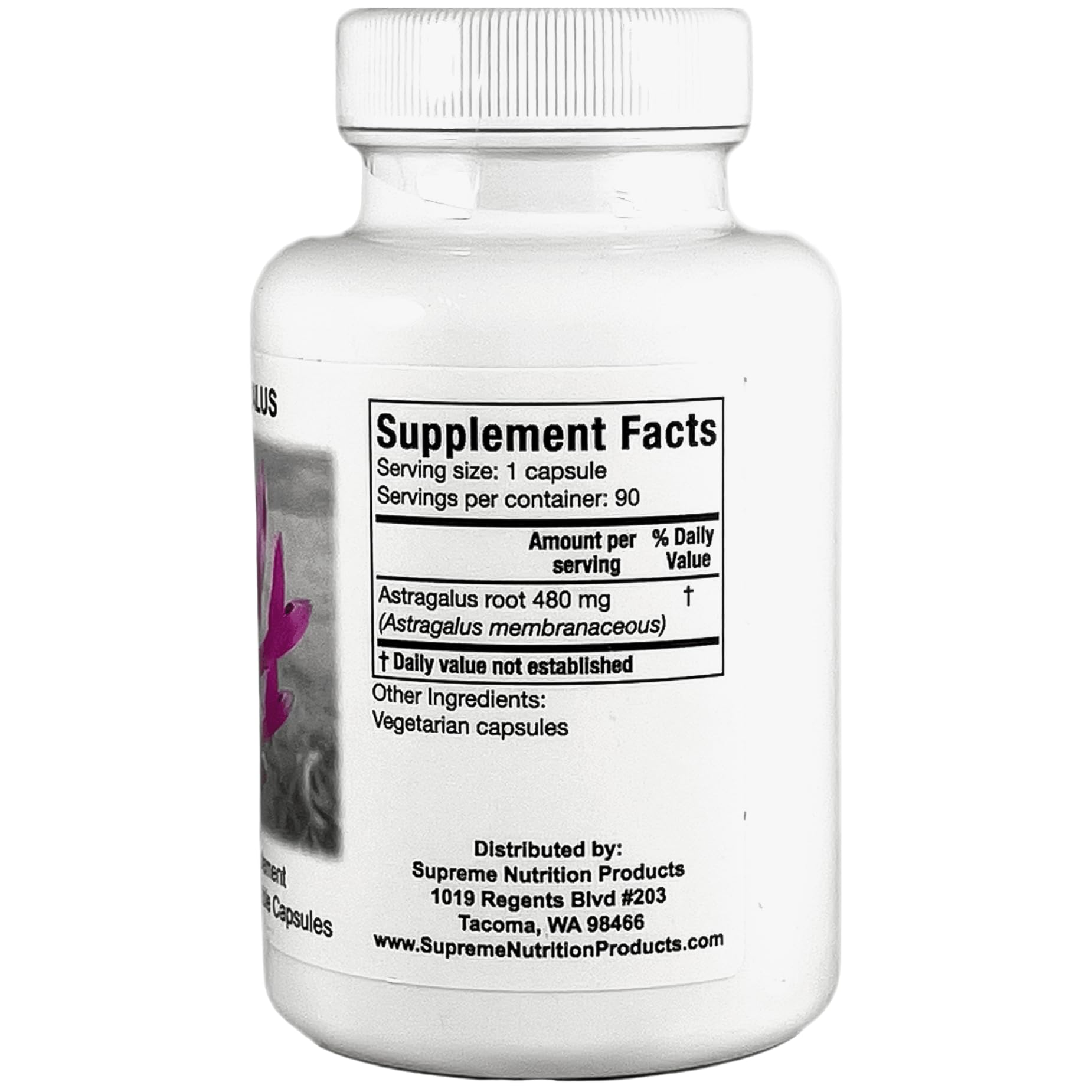 Nutrition Products Astragalus Root Capsules side view