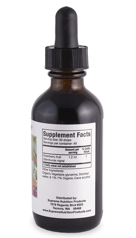 Nutrition Products Elderberry Tincture label close-up