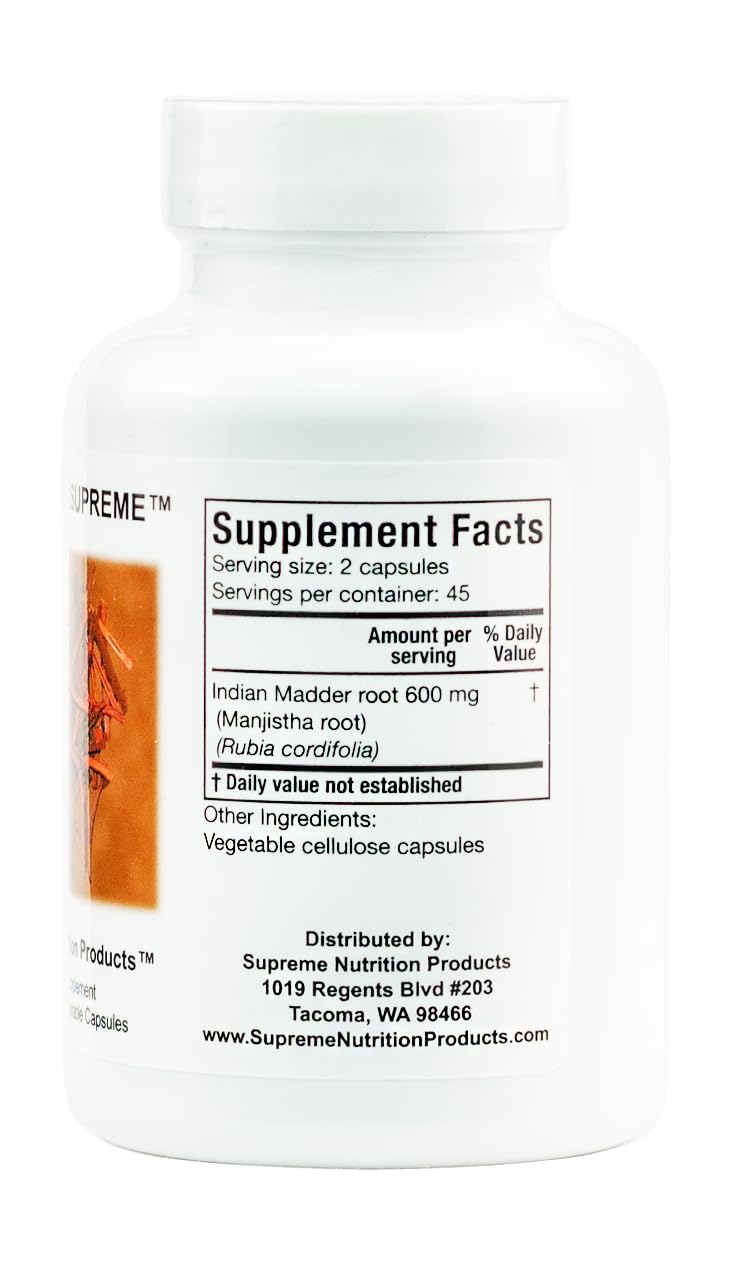 Nutrition Products Manjitha capsule bottle side view