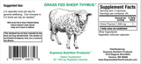 Nutrition Products Ovine Thymus supplement ingredients list