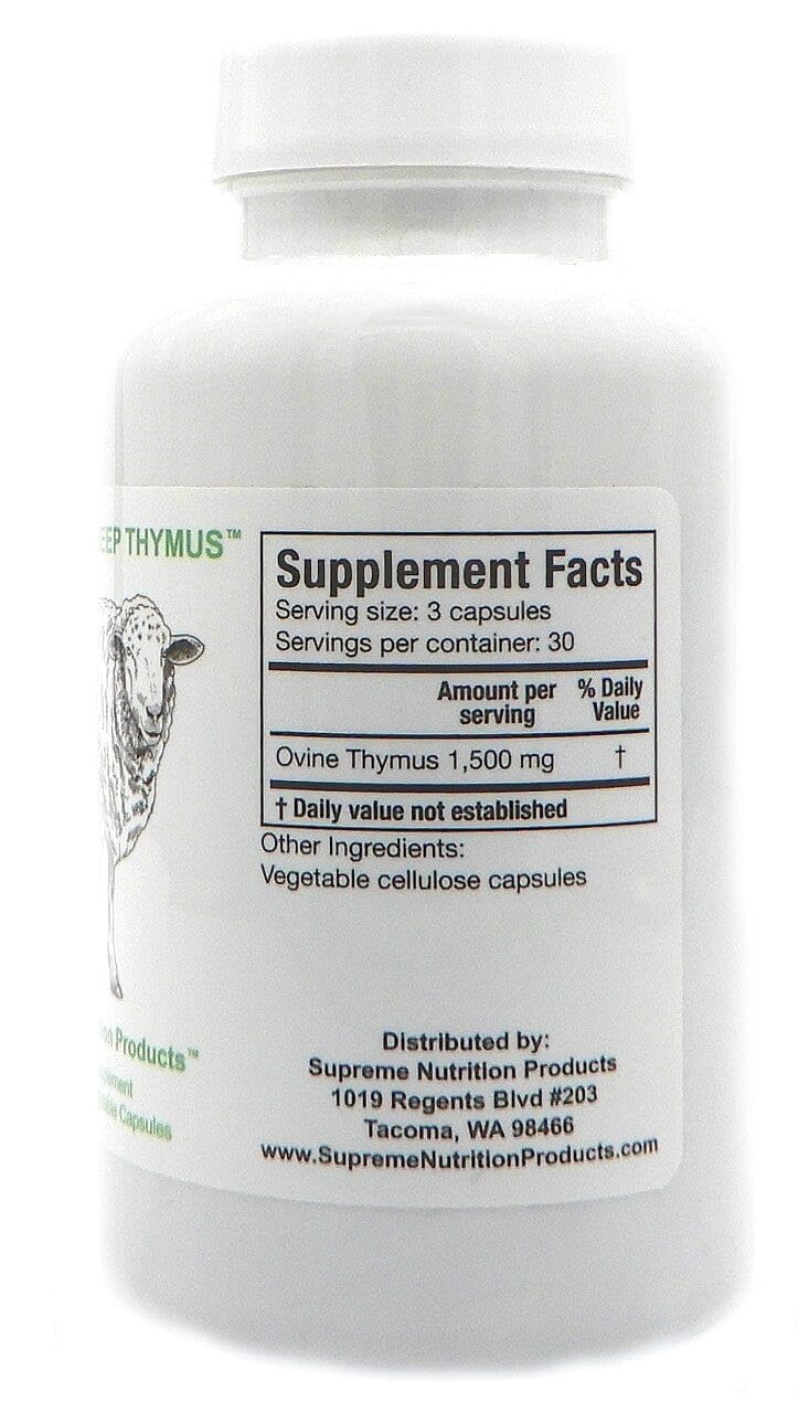 Nutrition Products Ovine Thymus supplement side view