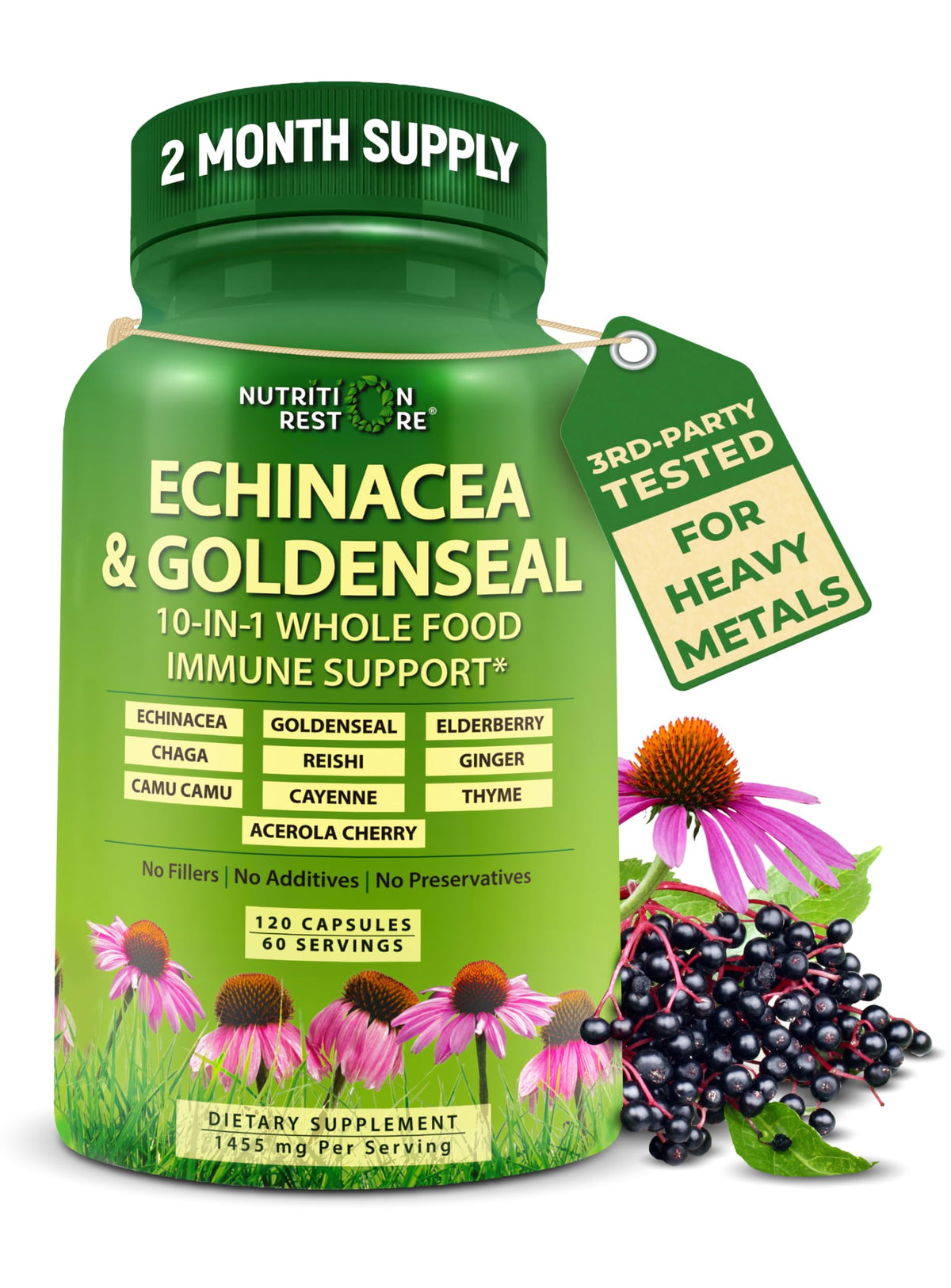 Nutrition Restore Echinacea Complex Capsules 450mg front view