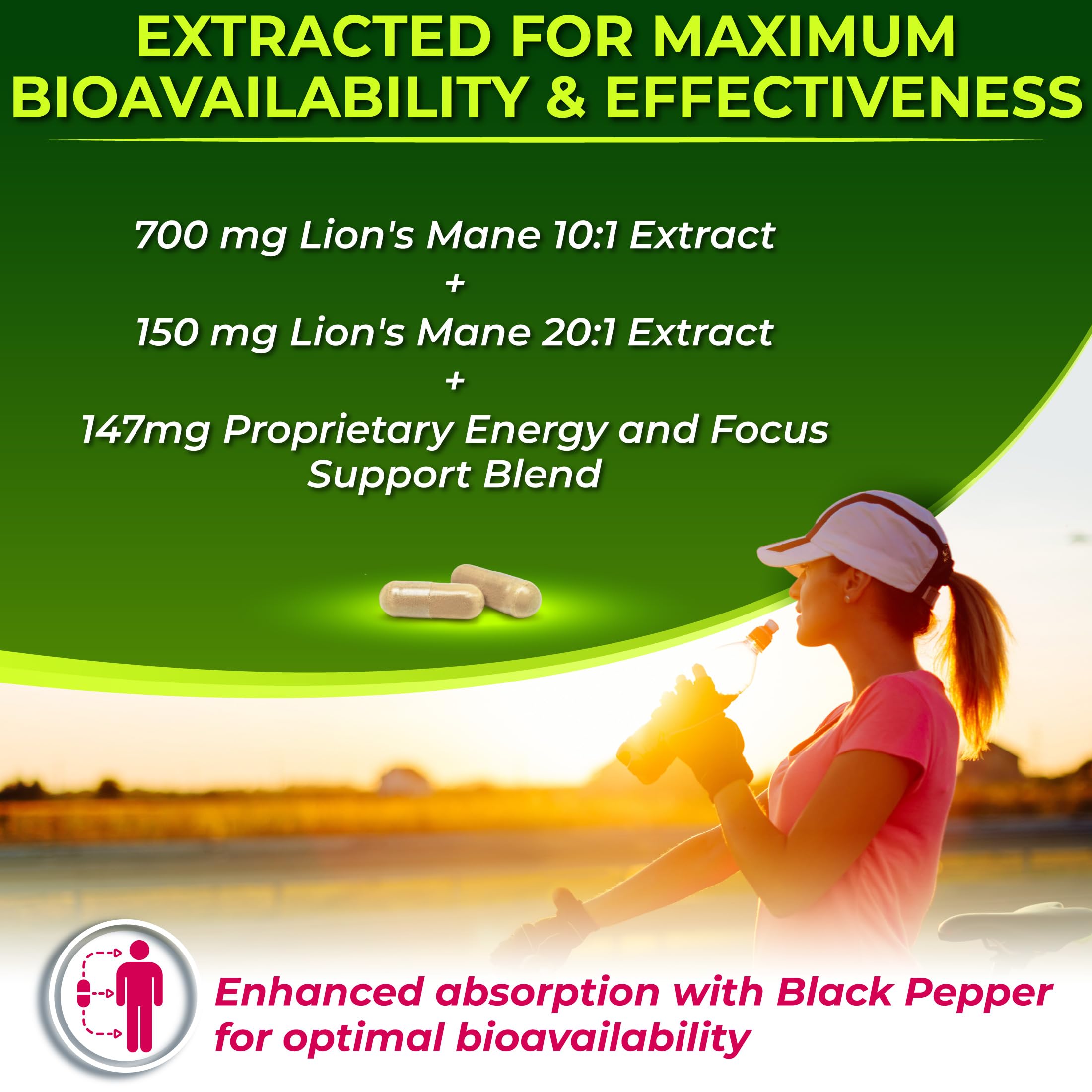 Nutrition Restore Lion's Mane Mushroom Capsules 850mg ingredients list