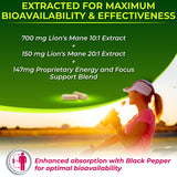 Nutrition Restore Lion's Mane Mushroom Capsules 850mg ingredients list