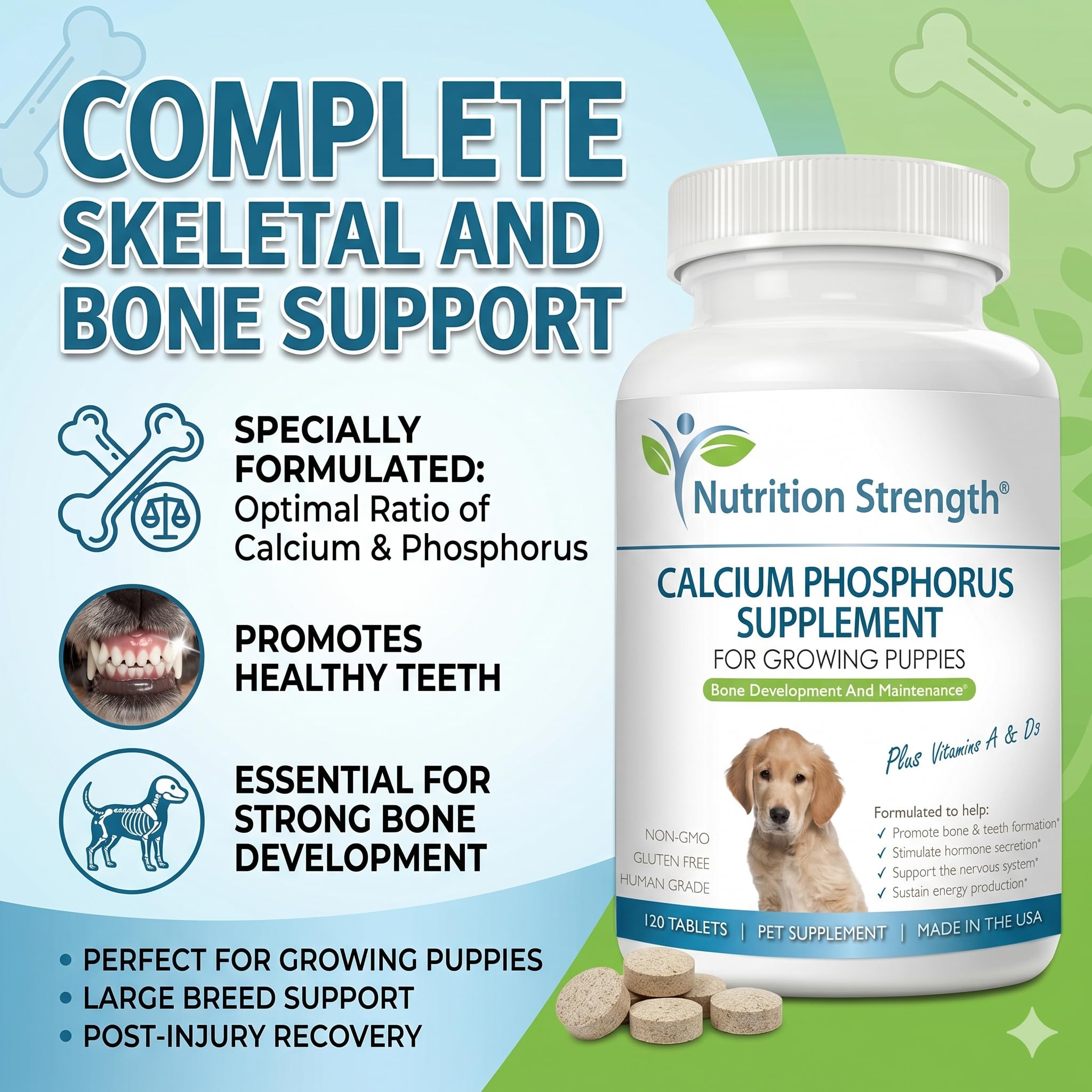 Nutrition Strength Calcium & Phosphorus Chewables chewable tablet close-up