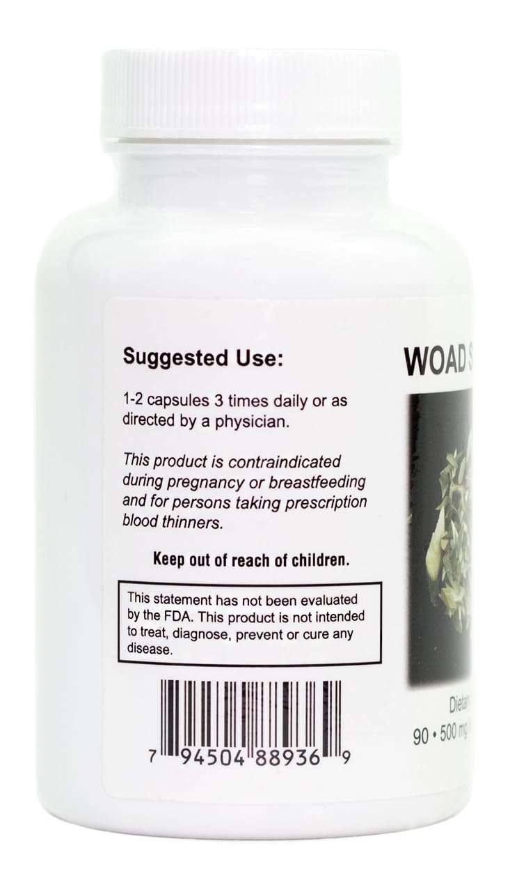 Nutrition Woad 100% Pure Isatis Root capsule bottle side view