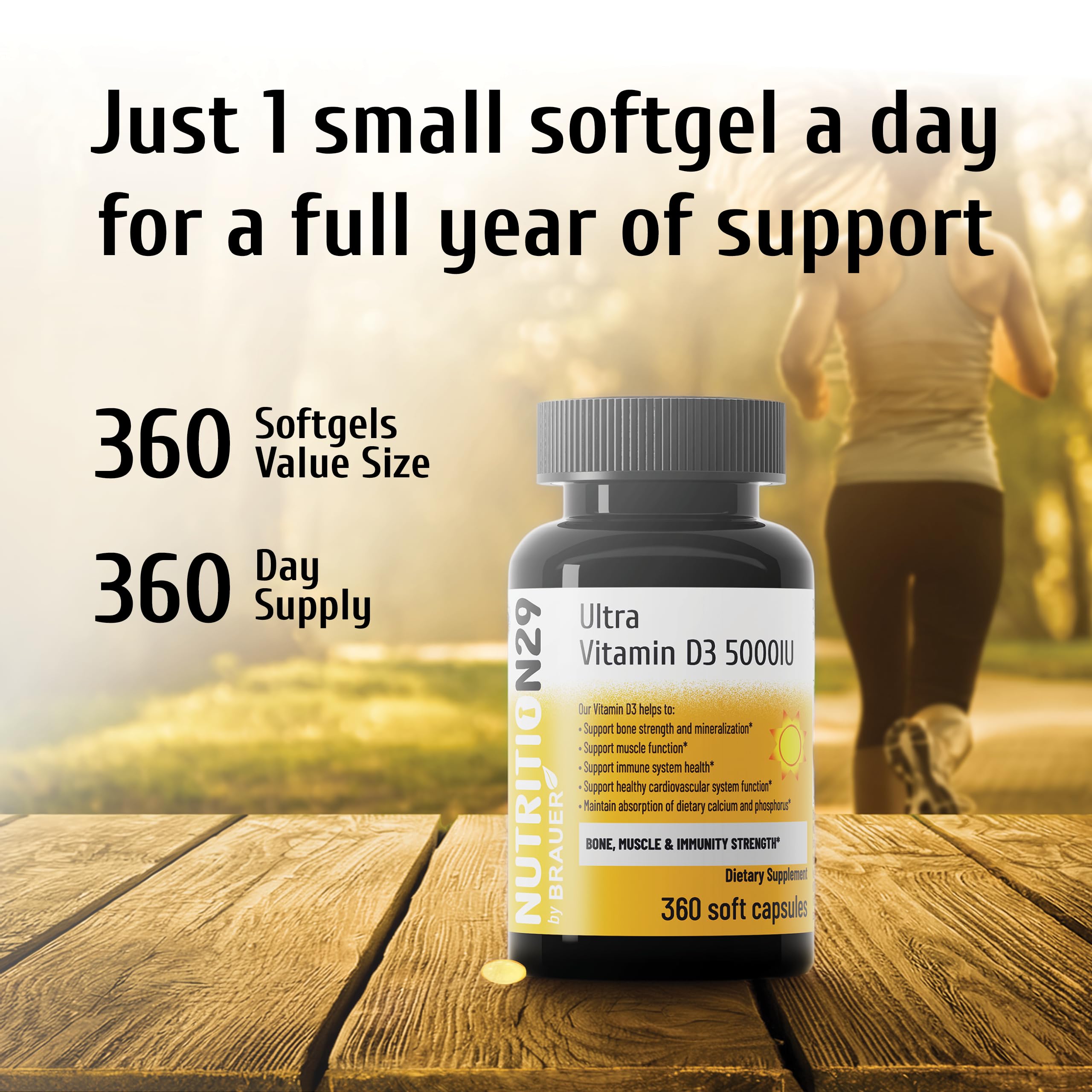 NUTRITION29 Vitamin D3 5000 IU supplement in a lifestyle setting