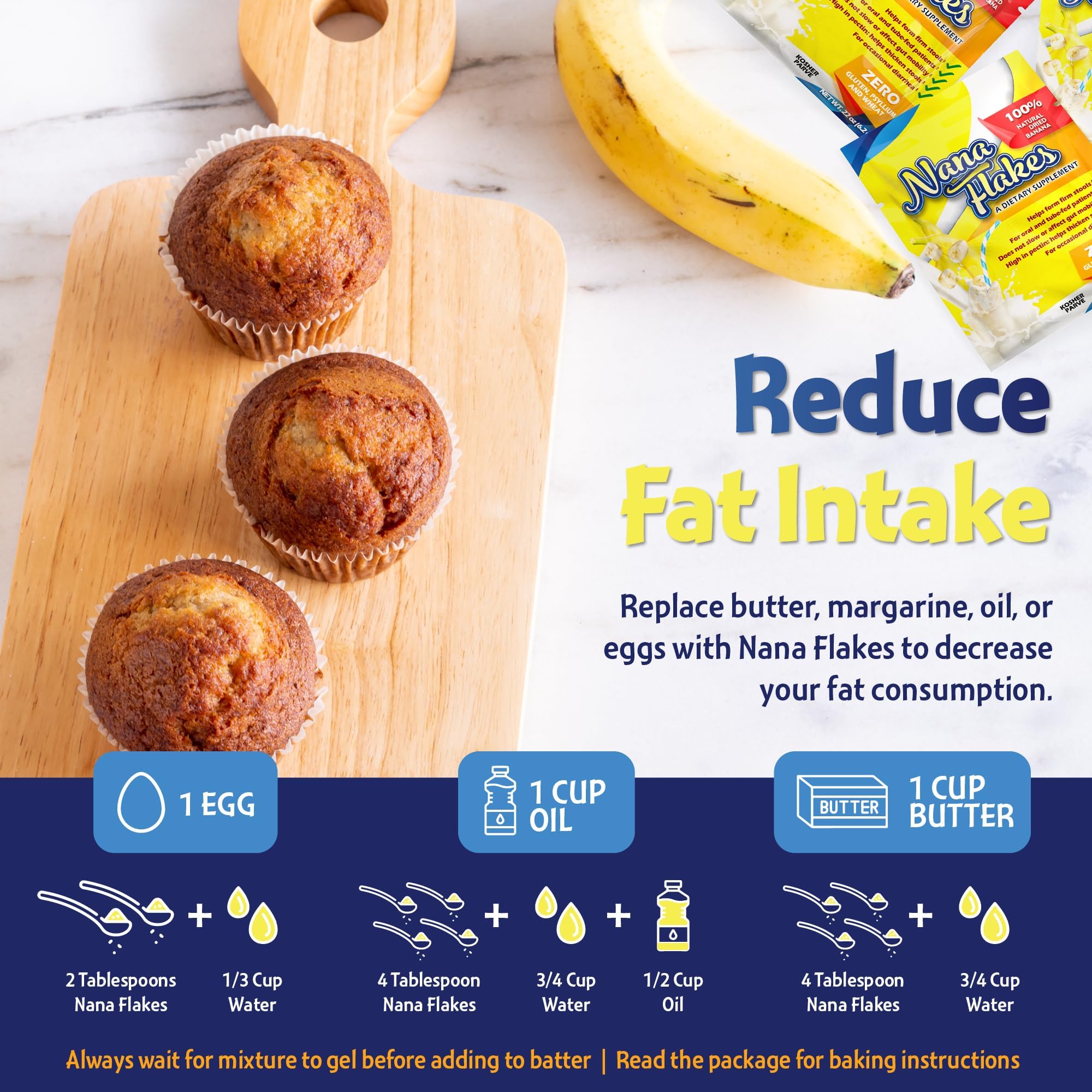 Nutritional Designs Banana Flakes Powder carton size comparison