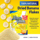 Nutritional Designs Banana Flakes Powder single serve packets displayed