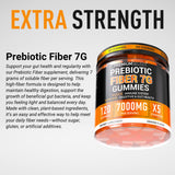 Nutritional information label on fiber gummies bottle