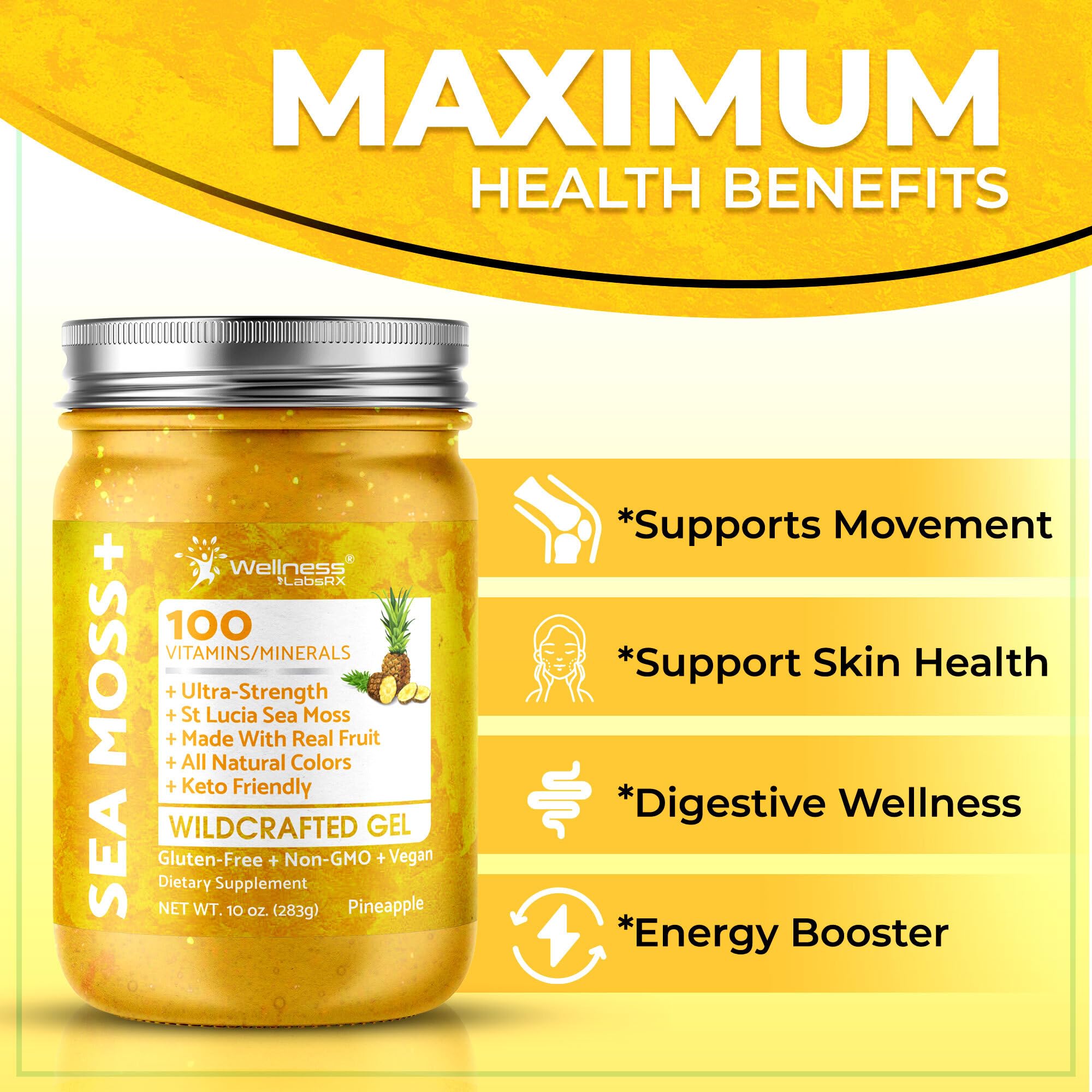 Nutritional information of WELLNESS LABSRX Irish Sea Moss Gel