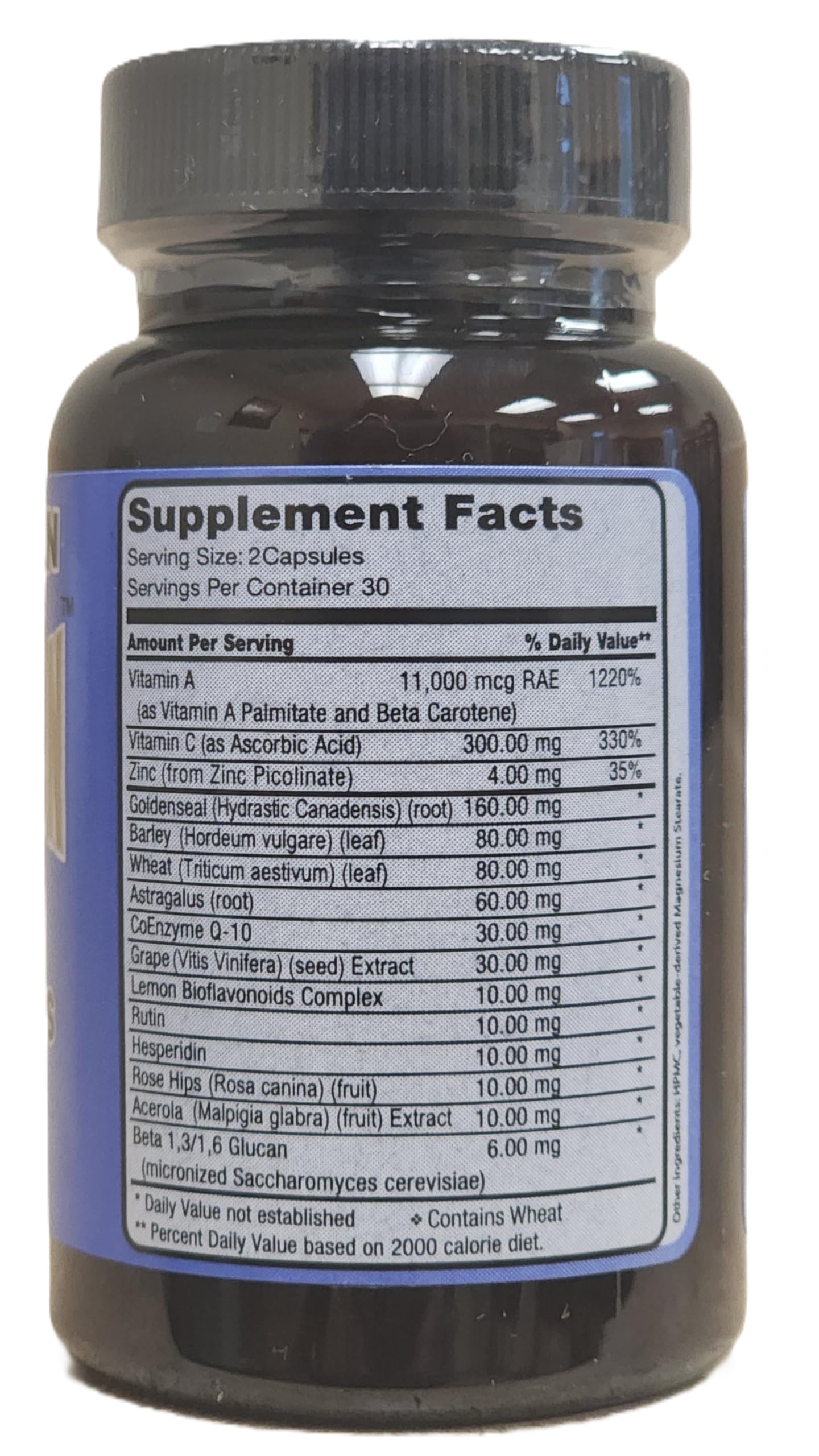 Nutritional Scientific daily wellness daily wellness Plus 60 Count back view with ingredients list