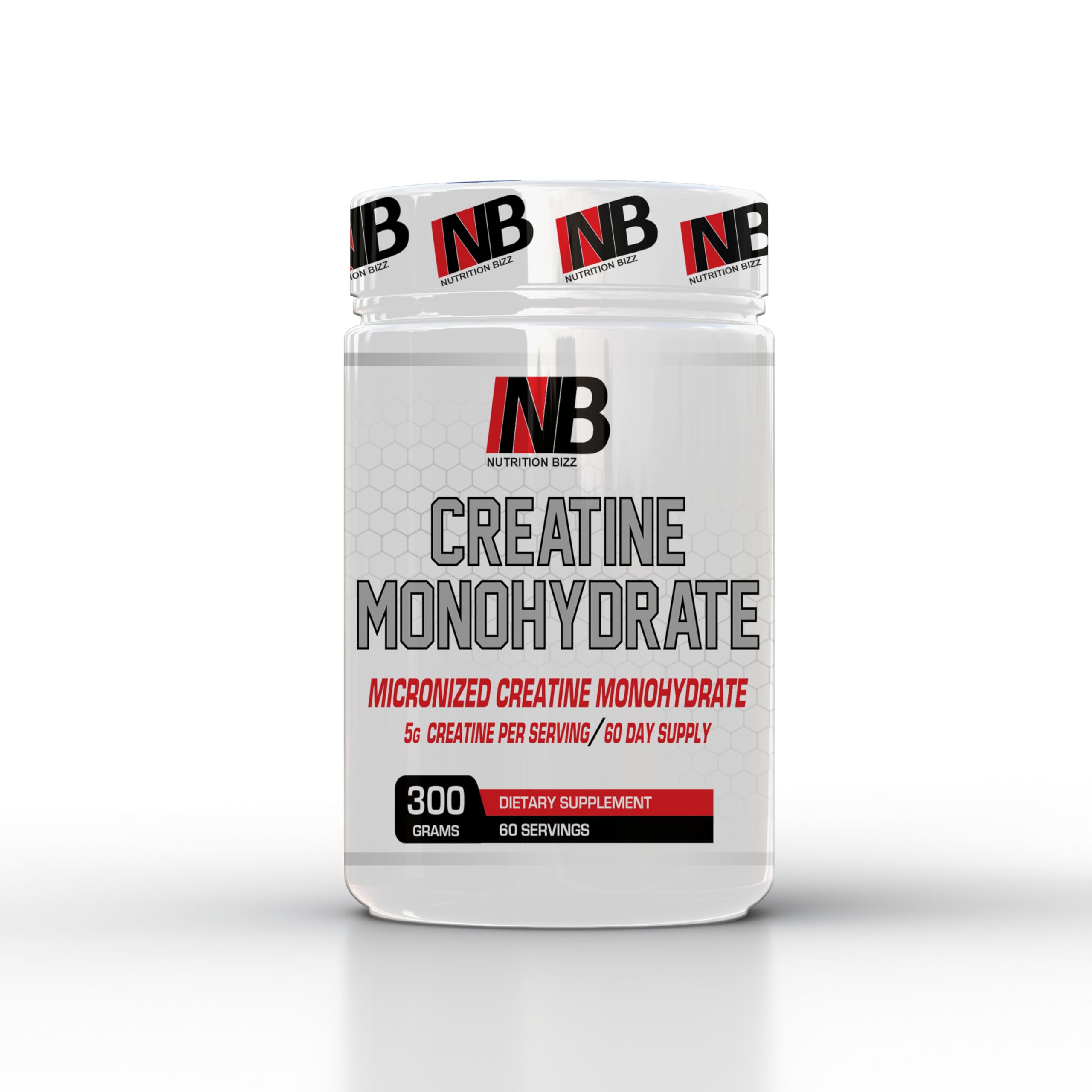 NutritionBizz Creatine Monohydrate Powder 300g front view