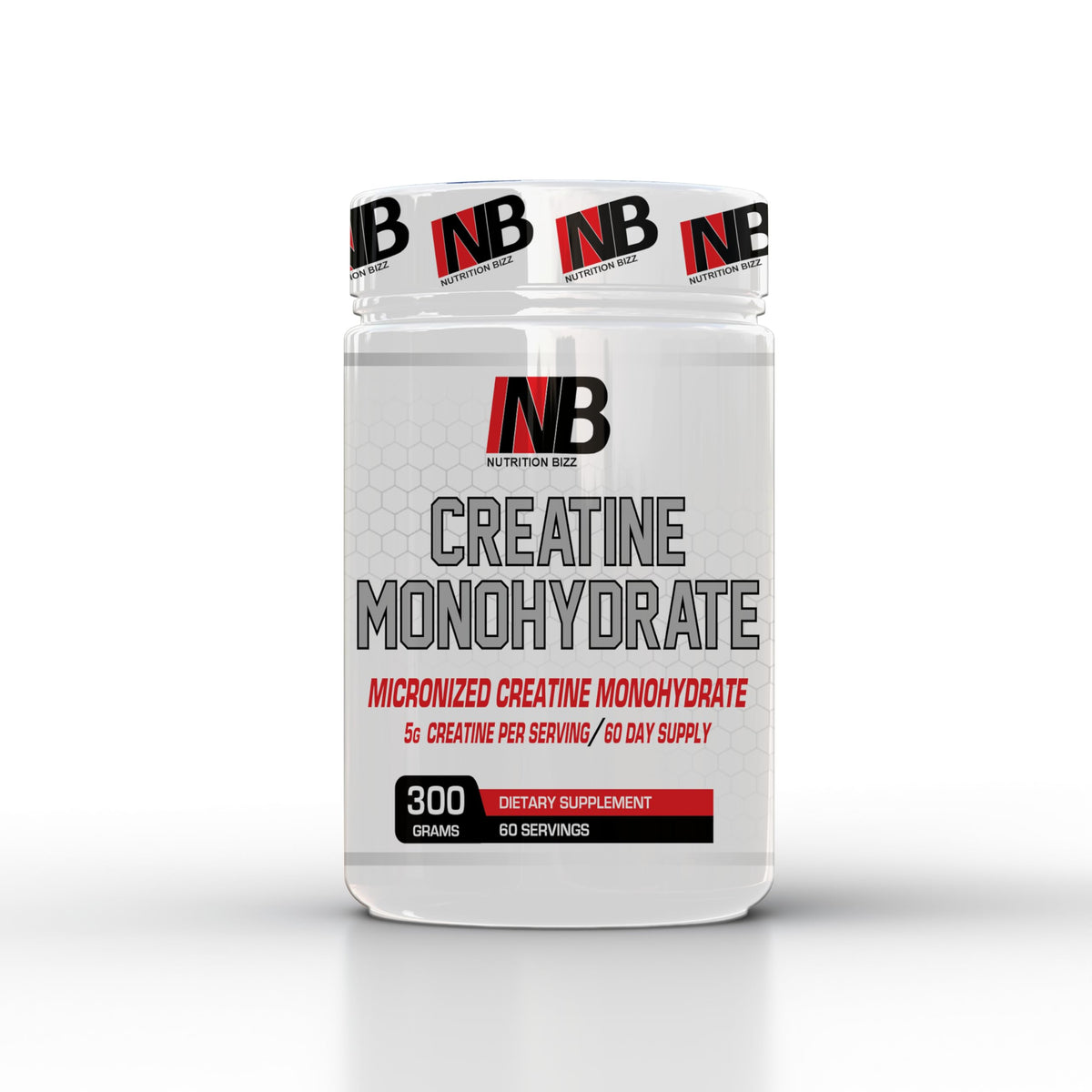 NutritionBizz Creatine Monohydrate Powder 300g front view