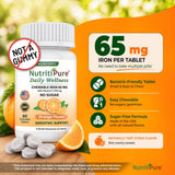 NutritiPure Carbonyl Iron 65mg chewable tablet packaging