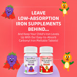 NutritiPure Iron Tablets for Kids Grape Flavour with natural ingredients