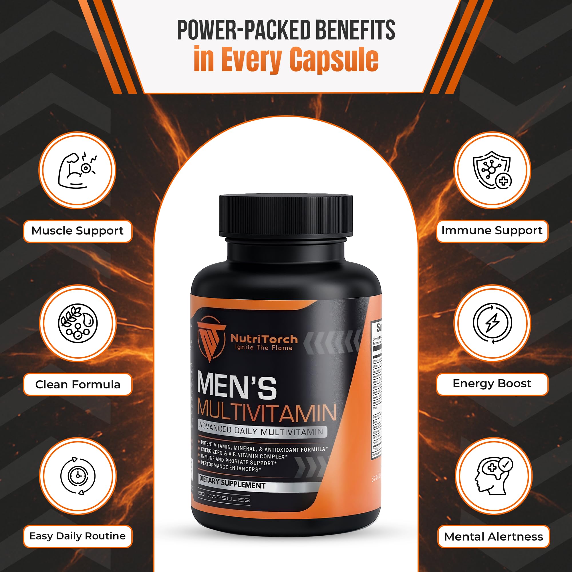NutriTorch Multivitamins for Men bottle side view