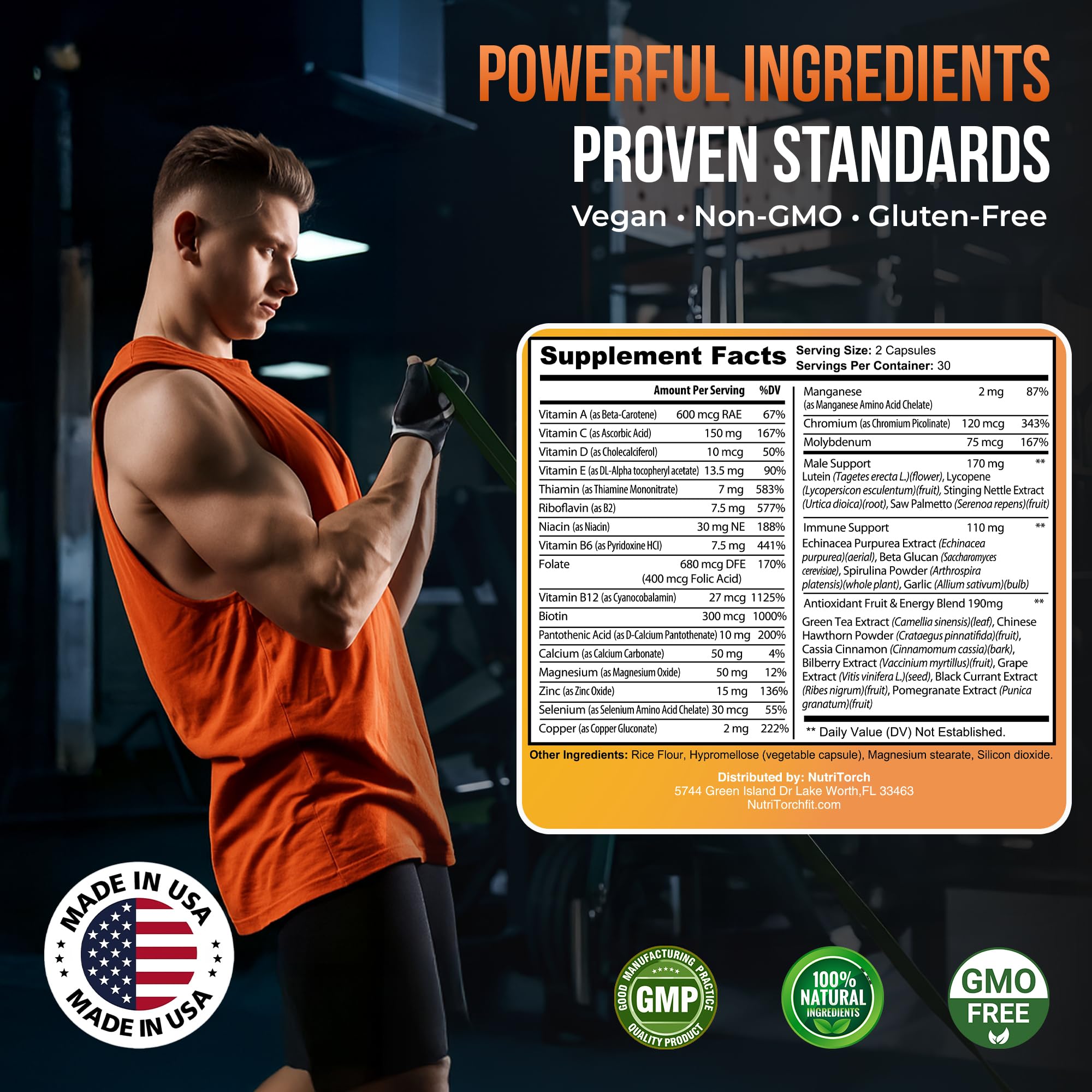 NutriTorch Multivitamins for Men compact packaging