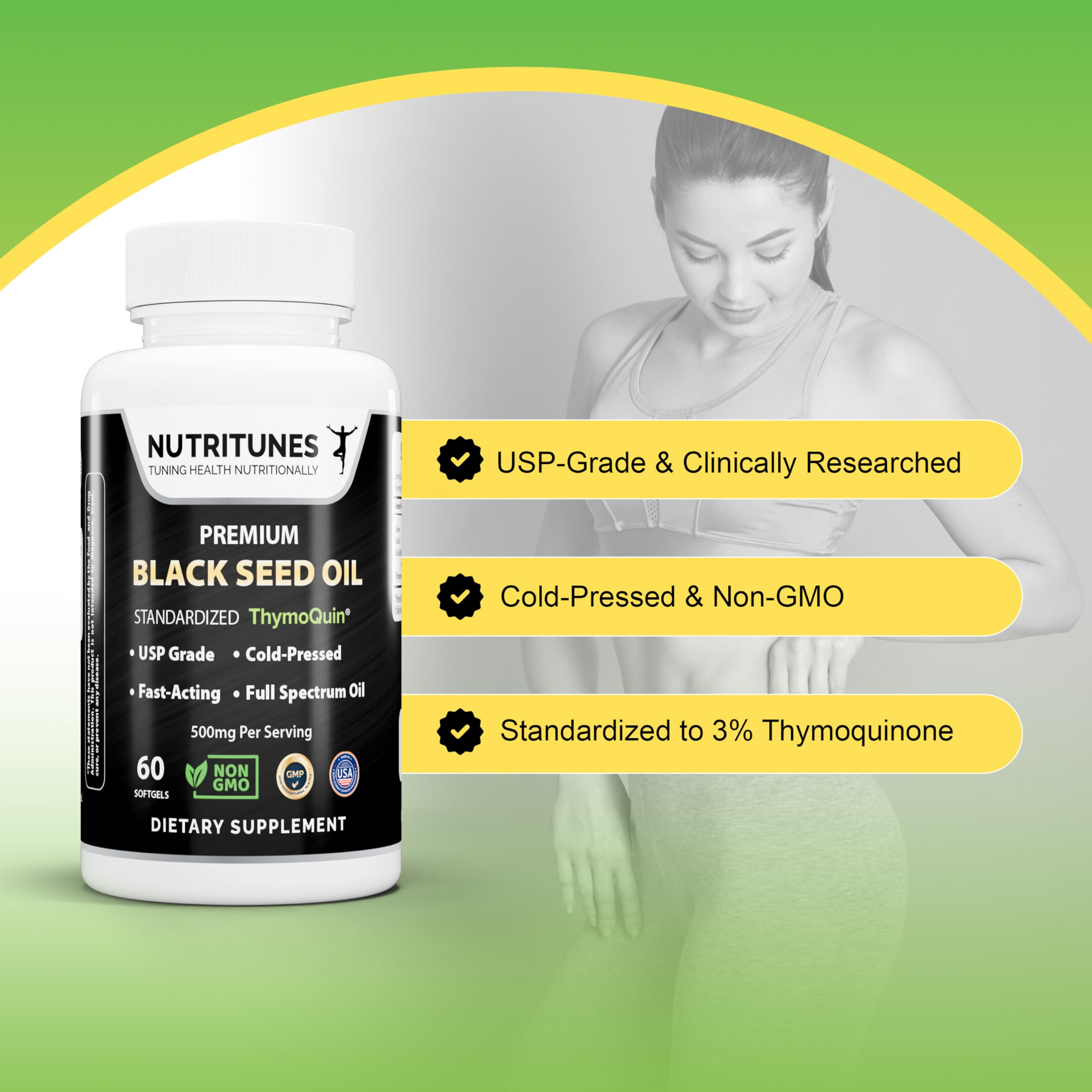Nutritunes Black Seed Oil Softgels lifestyle scene