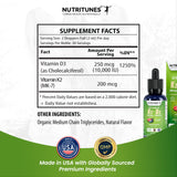 Nutritunes Liquid K2 D3 Drops with MCT oil background