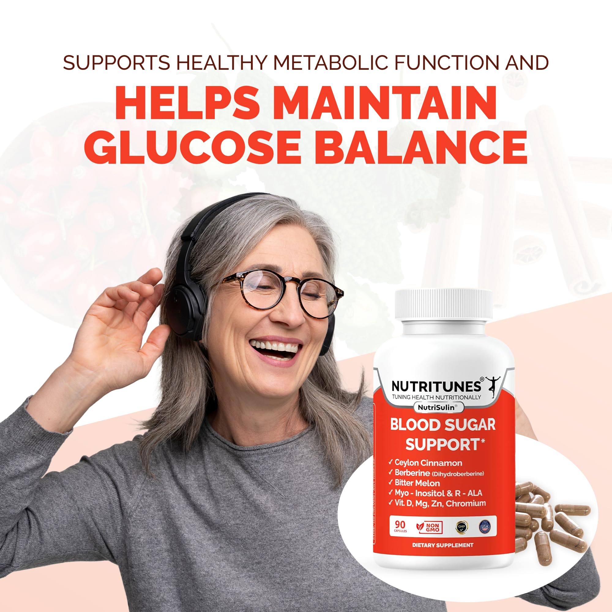 Nutritunes NutriSulin supplement packaging display