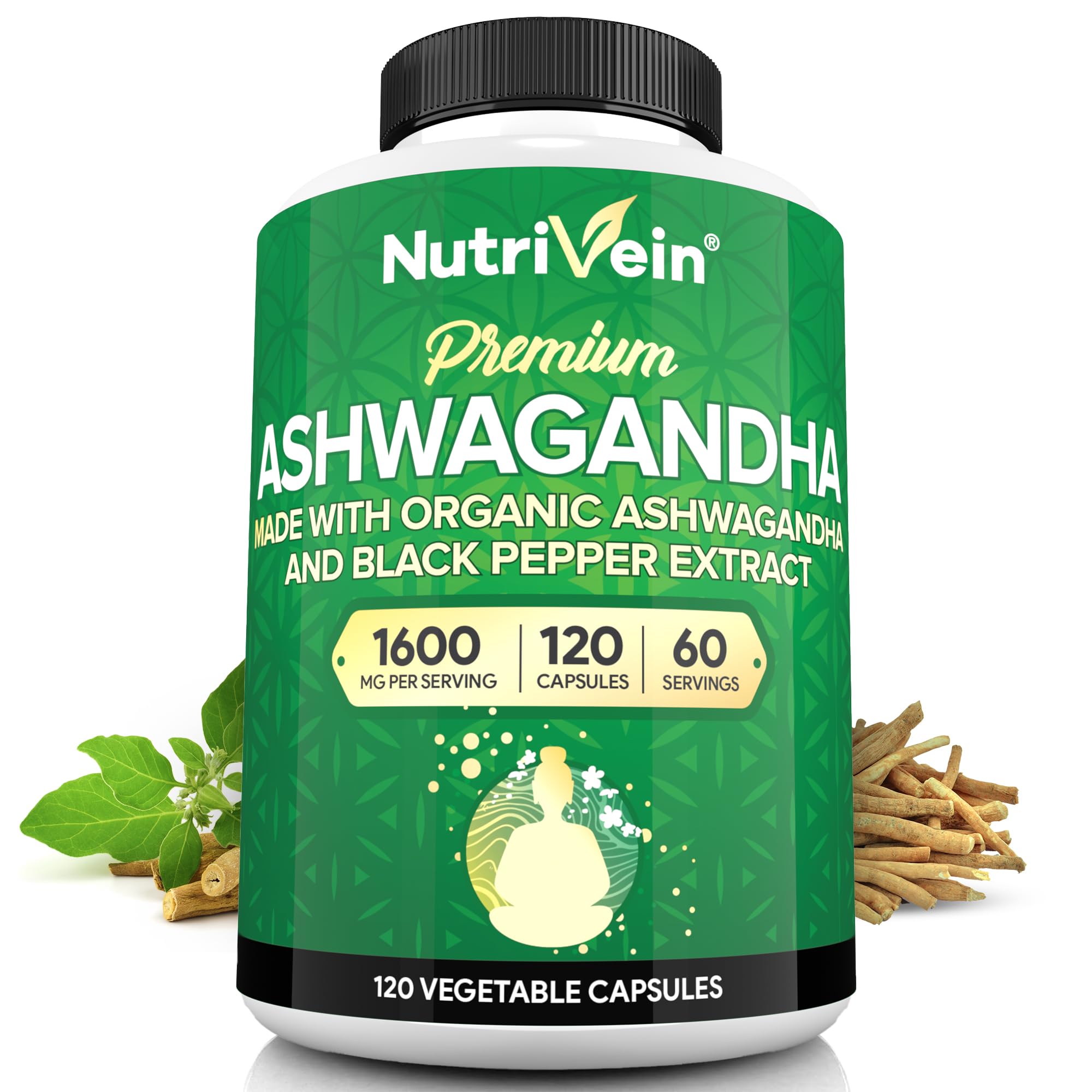 Nutrivein Ashwagandha 1600mg capsules front view