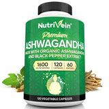 Nutrivein Ashwagandha 1600mg capsules front view