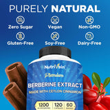 Nutrivein Berberine + Ceylon Cinnamon capsules with ingredients