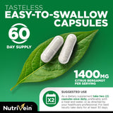 Nutrivein Citrus Bergamot Supplement 1000mg with ingredients list