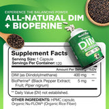 Nutrivein DIM Supplement 400mg side view of bottle