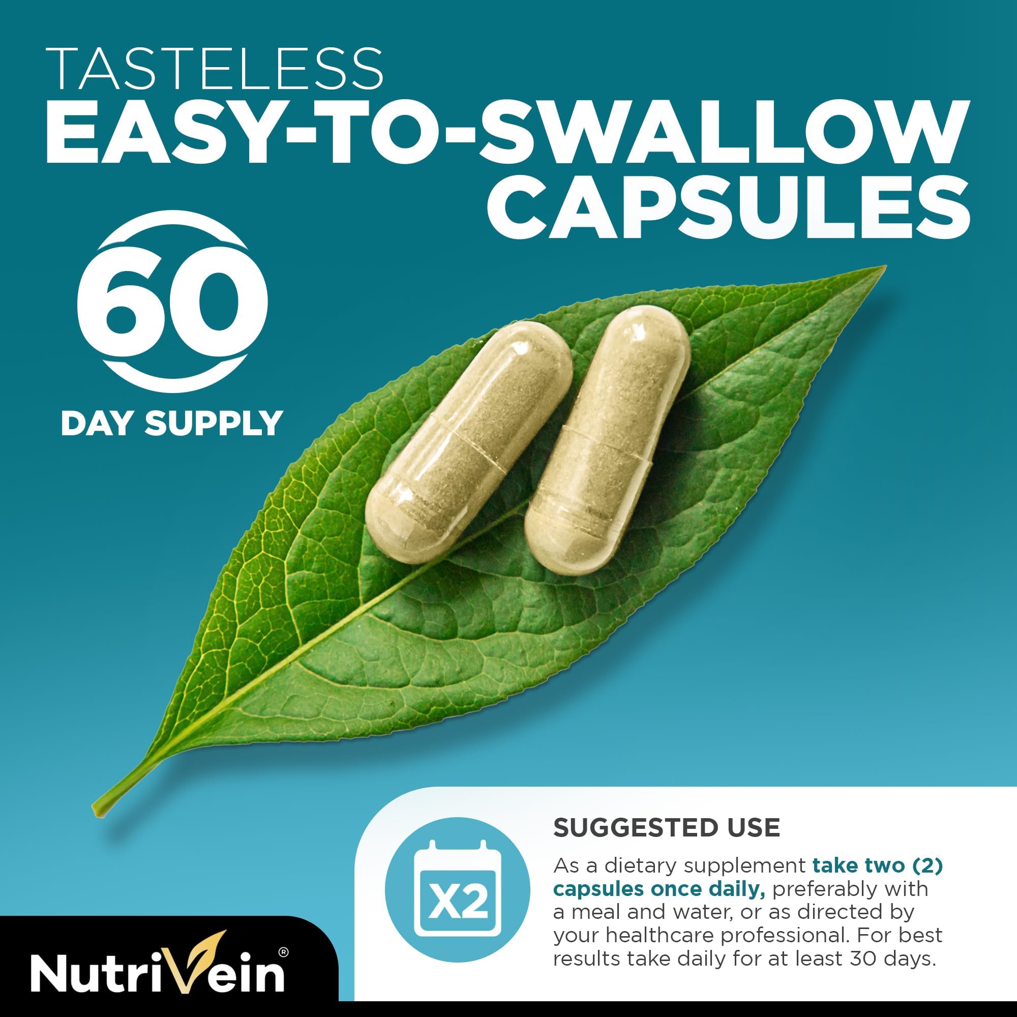 Nutrivein Irish Sea Moss Capsules with organic ingredients display