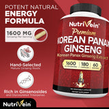 Nutrivein Korean Red Ginseng Capsules with natural background
