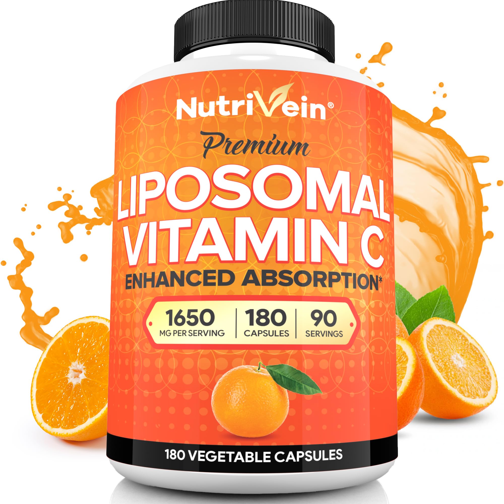 Nutrivein Liposomal Vitamin C 1000mg supplement front view