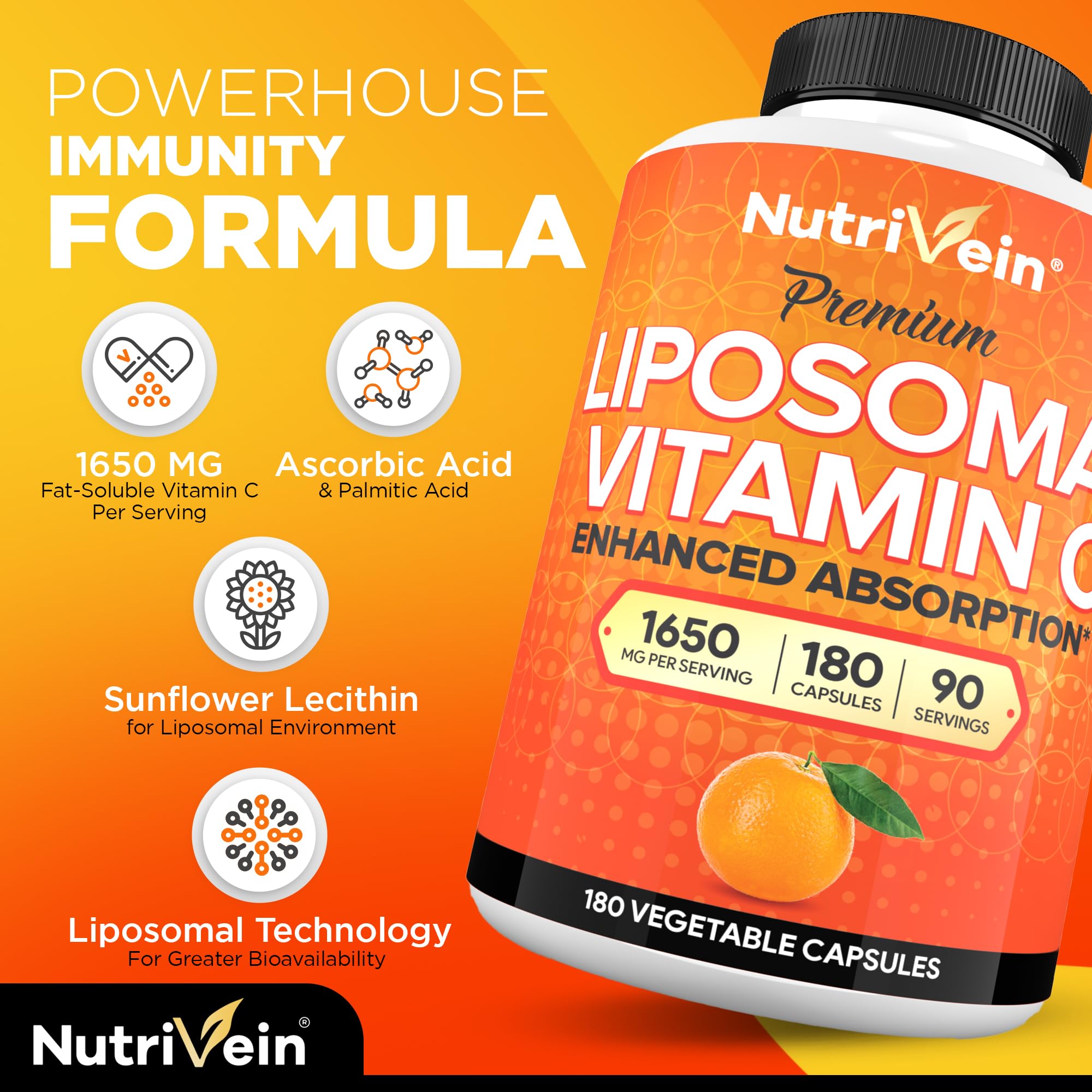 Nutrivein Liposomal Vitamin C 1000mg supplement packaging