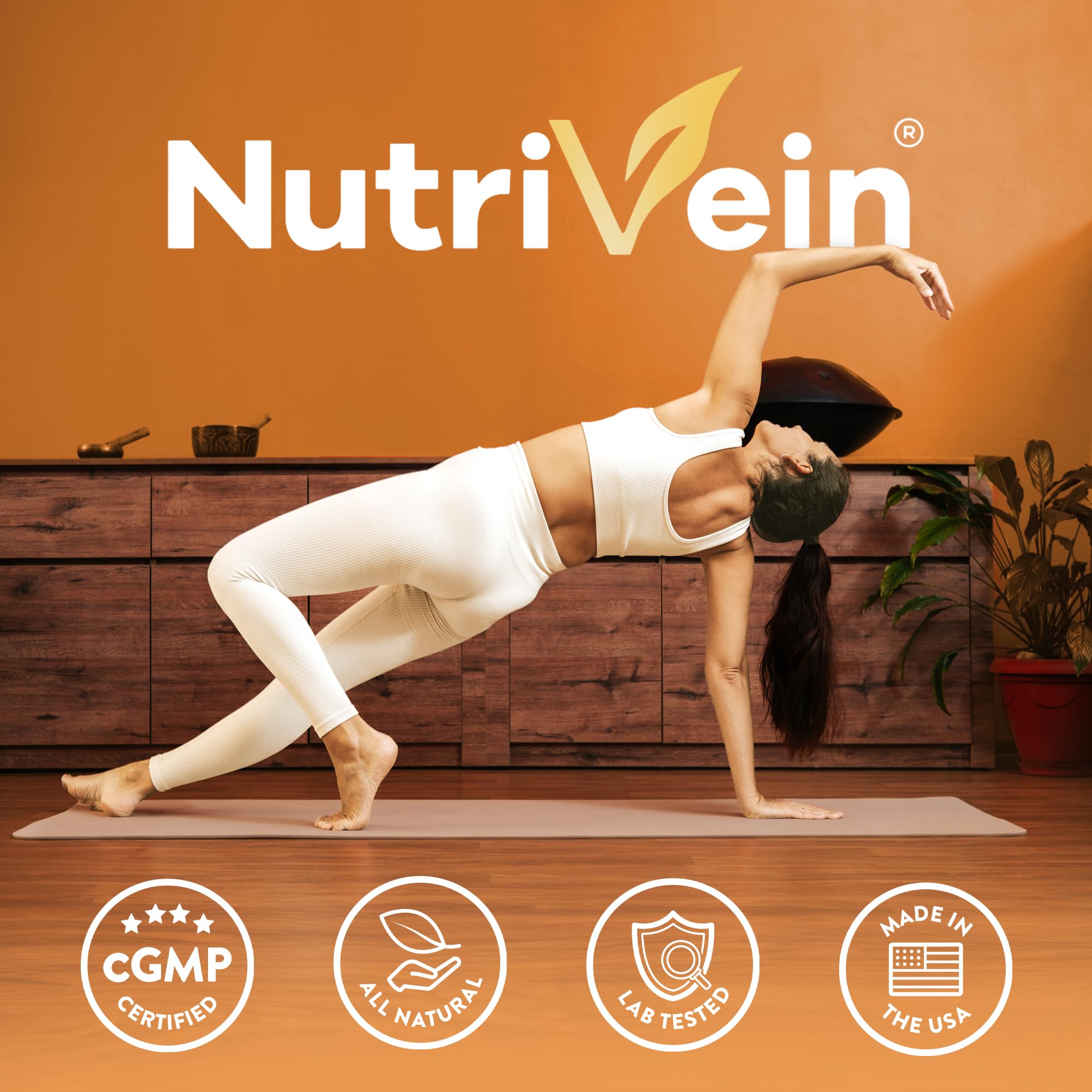 Nutrivein Magnesium L-Threonate 120 Capsules with a plant background