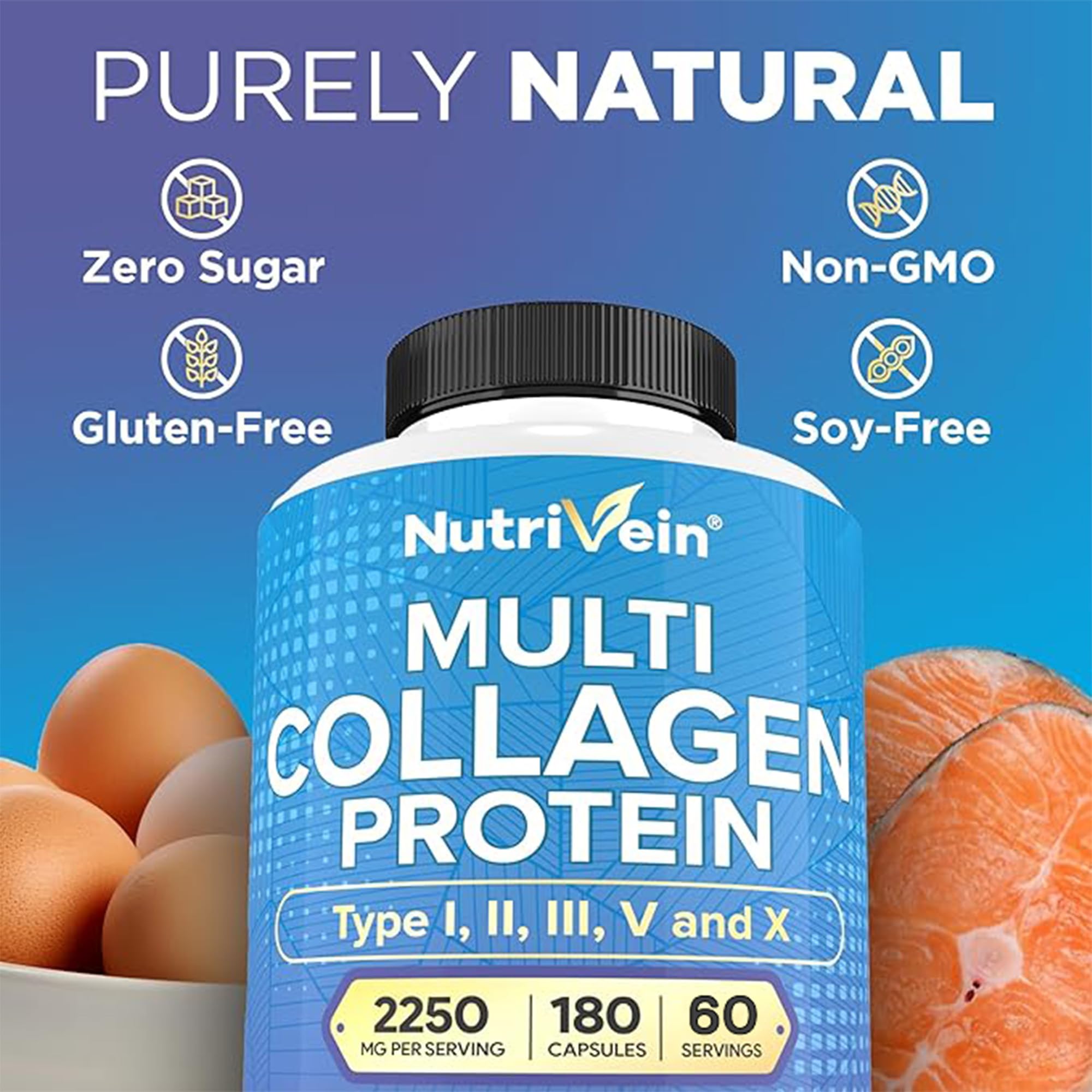 Nutrivein Multi Collagen Capsules close-up of capsules