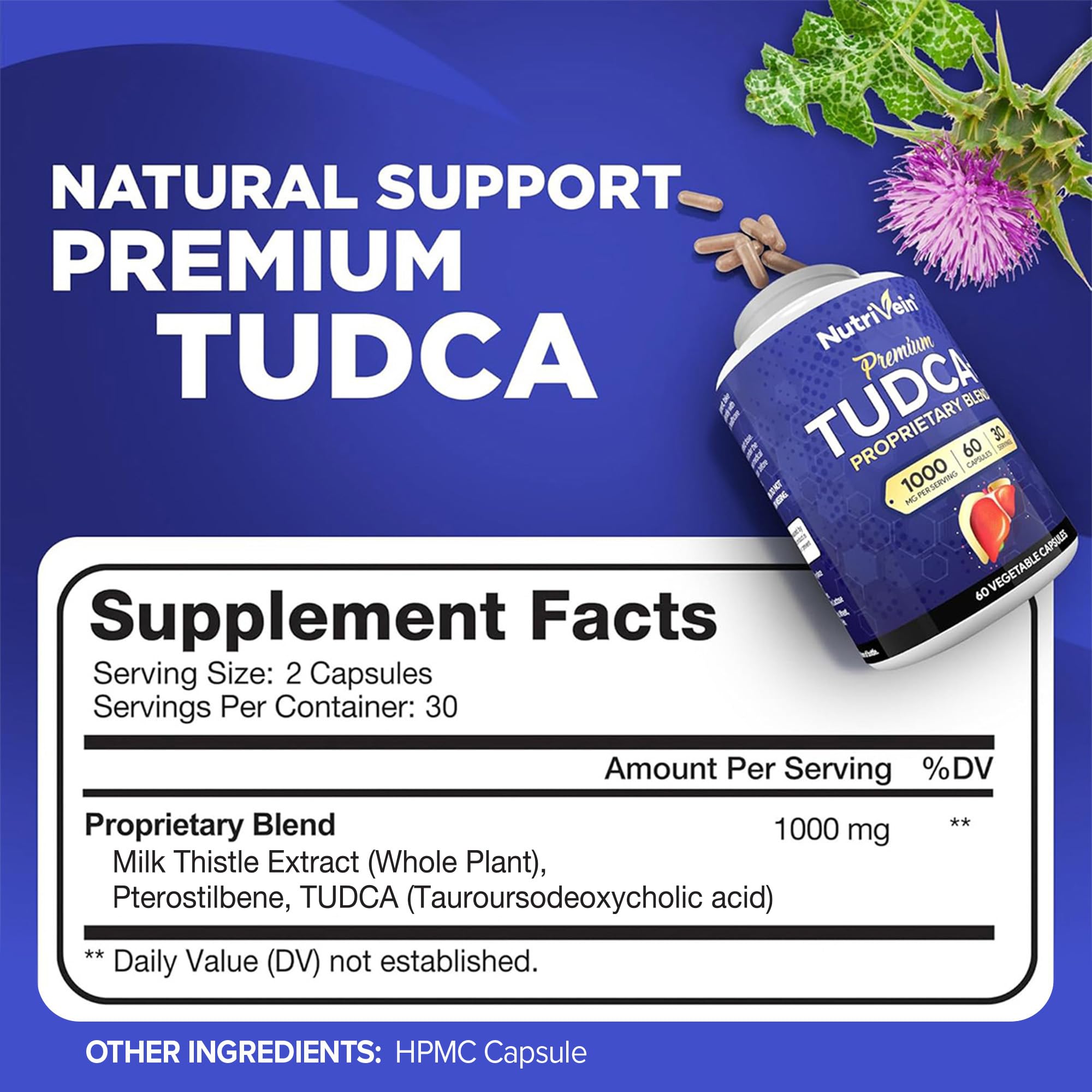 Nutrivein TUDCA+ capsules close-up
