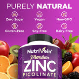 Nutrivein Zinc Picolinate 100mg Capsules opened bottle