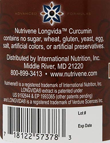 Nutrivene Curcumin Supplement capsules inside bottle