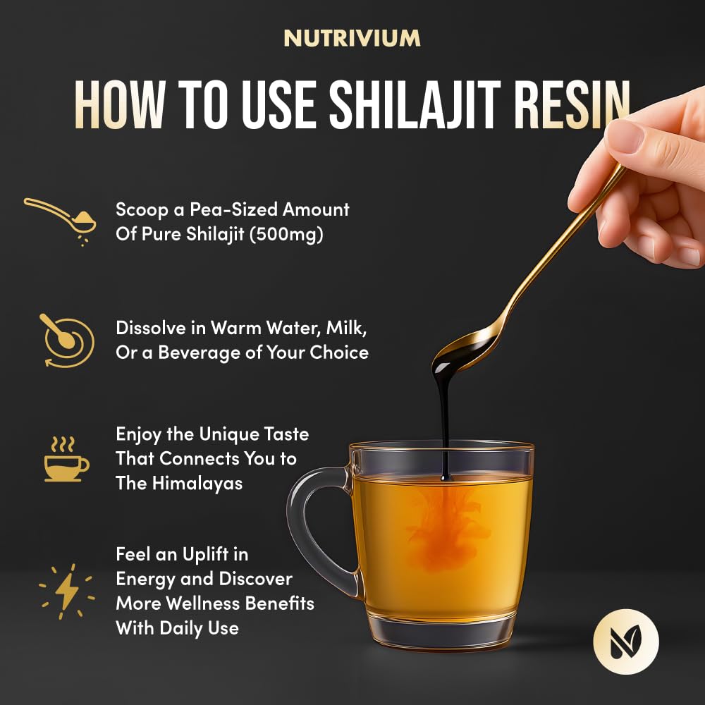 NUTRIVIUM Shilajit Resin 50g back view with ingredients list