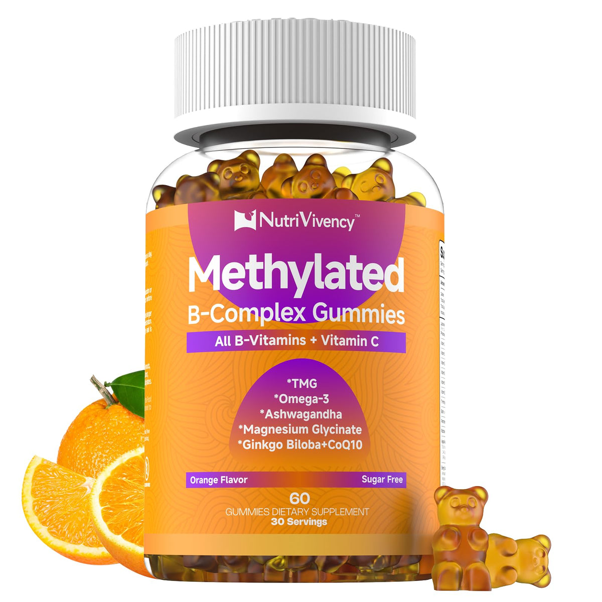 NutriVivency B-Complex Gummies front view with packaging