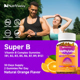 NutriVivency B-Complex Gummies with a glass of water