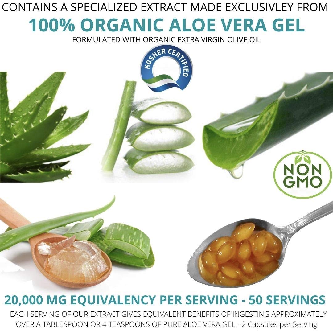 NutriWorth Aloe Vera Capsules with softgel close-up