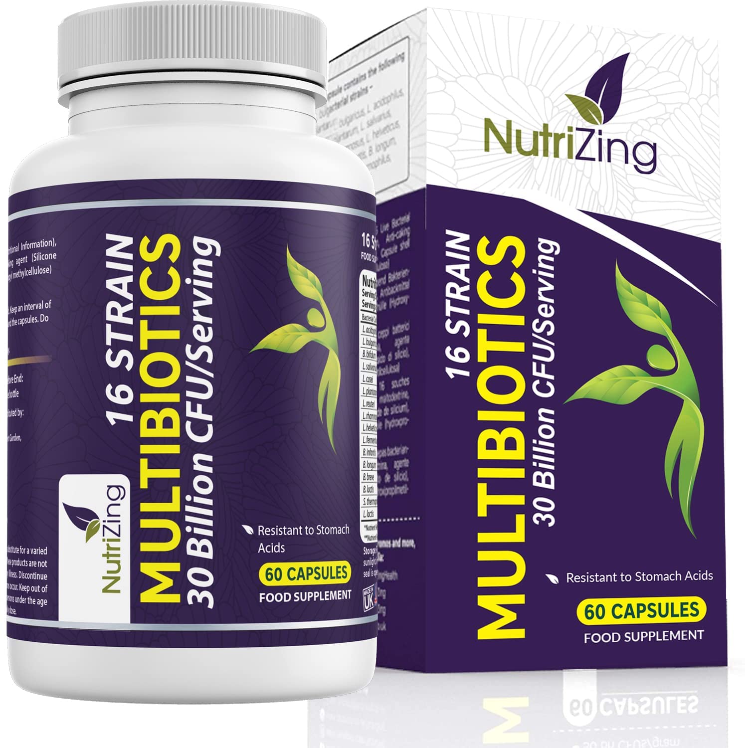 NutriZing Probiotic Capsules 60 Count bottle front view