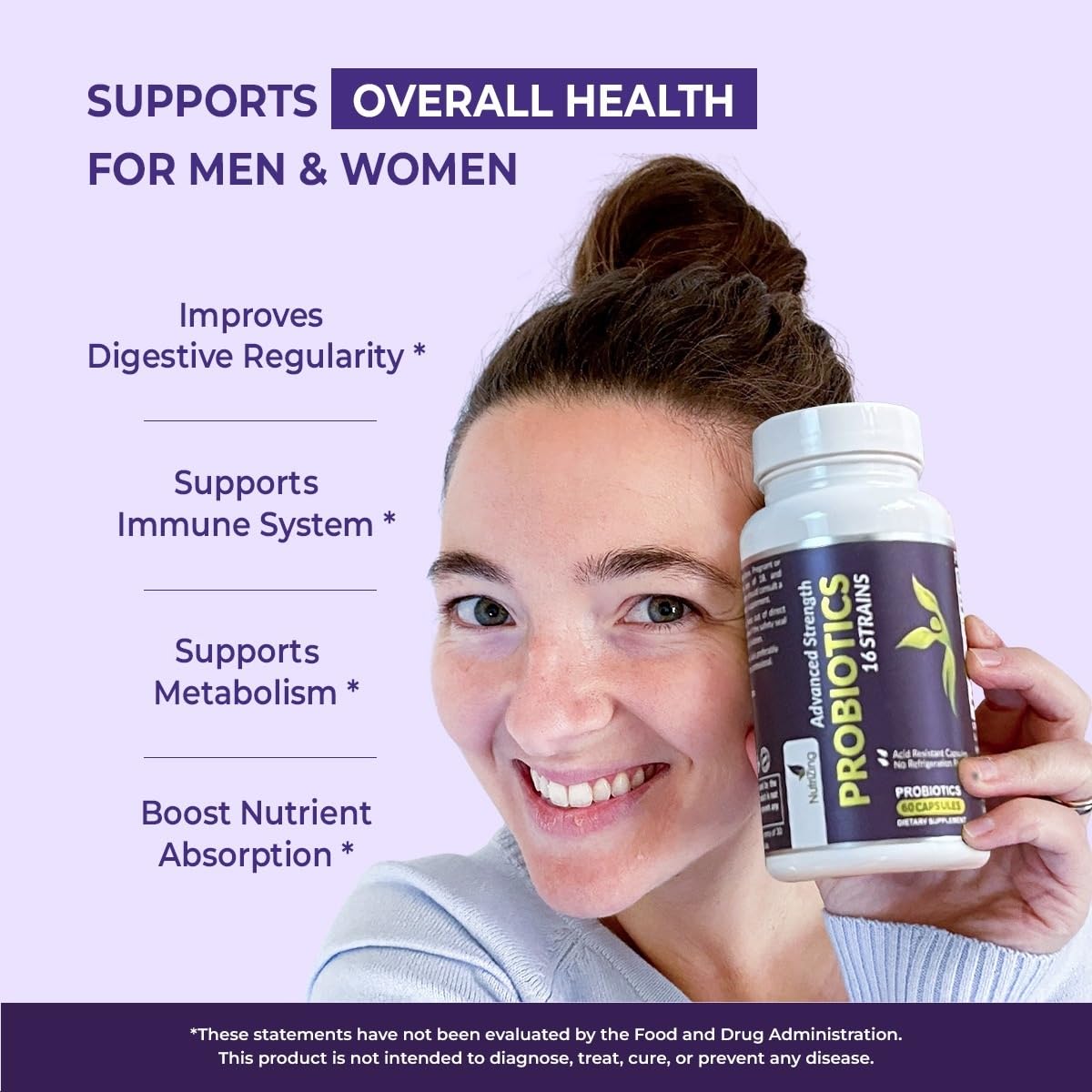 NutriZing Probiotic Capsules showing the label details