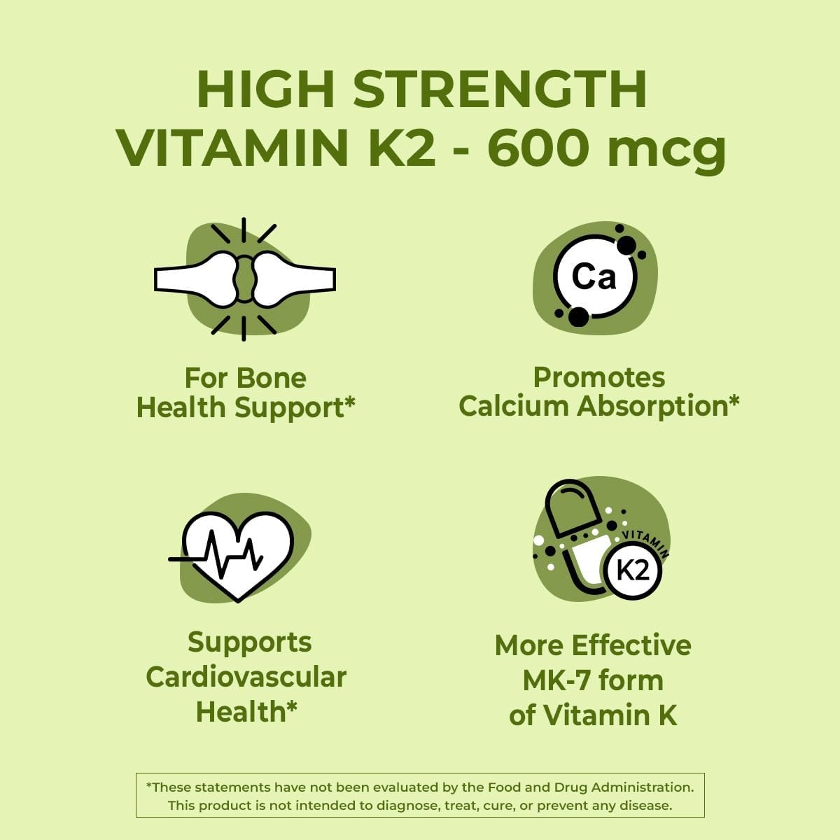 NutriZing Vitamin K2 Supplement 600mcg capsule close-up