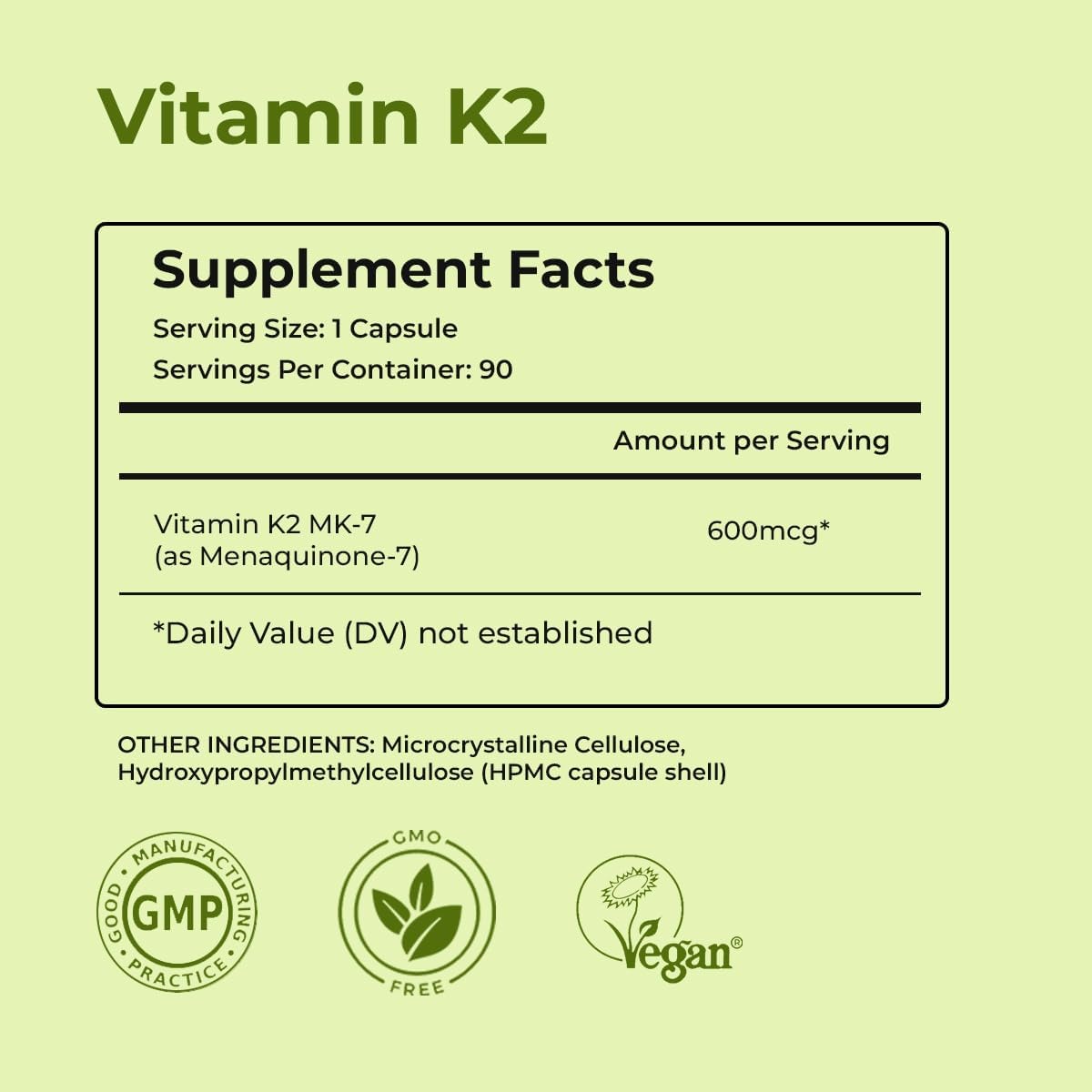 NutriZing Vitamin K2 Supplement 600mcg lifestyle shot with greenery