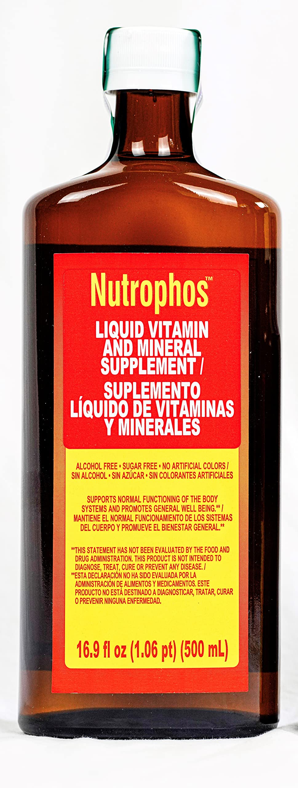 Nutrophos Liquid Nerve Tonic 500ml bottle side view
