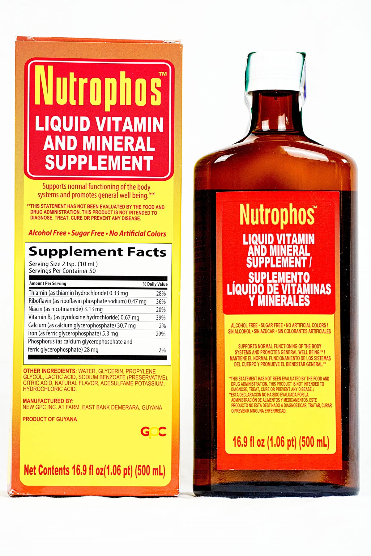 Nutrophos Liquid Nerve Tonic 500ml front view